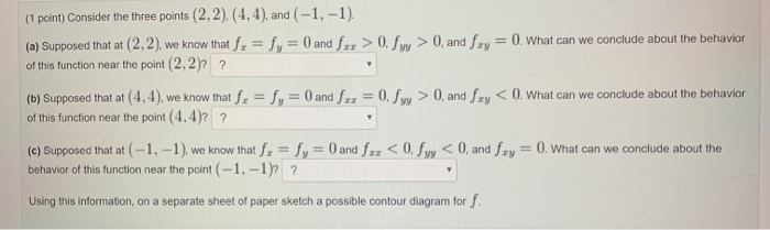 Solved (1 point) Consider the three points (2,2), (4,4), and | Chegg.com