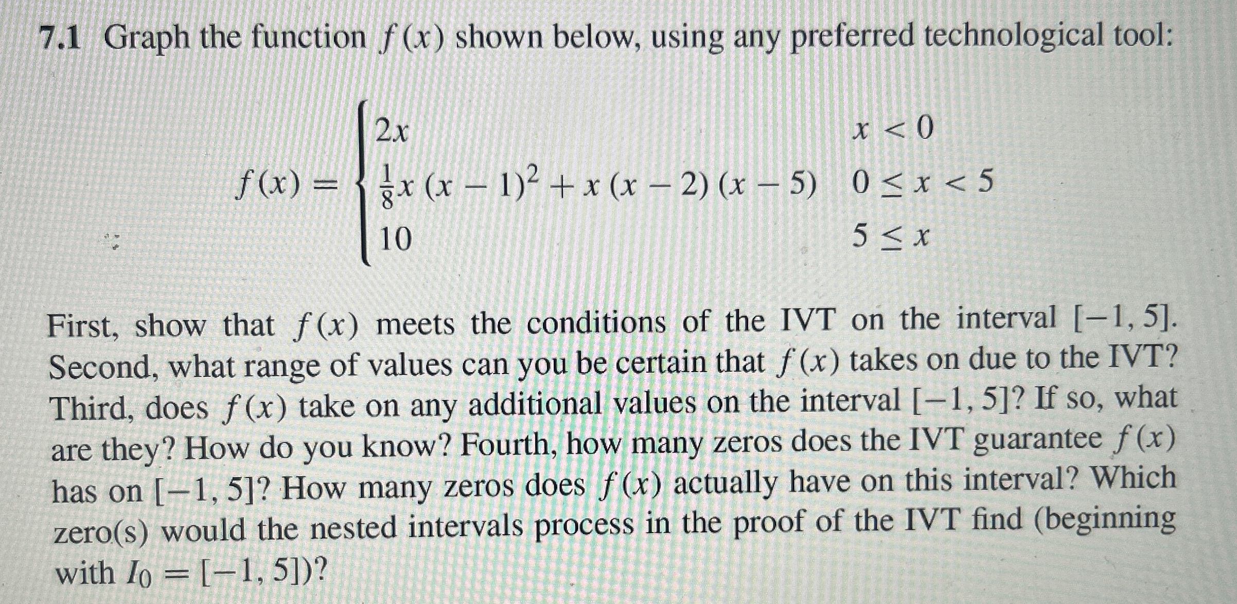 Solved Please help understand, thank you!7.1 ﻿Graph the | Chegg.com