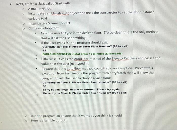 Solved eate a class called ElevatorCar with: An instance | Chegg.com
