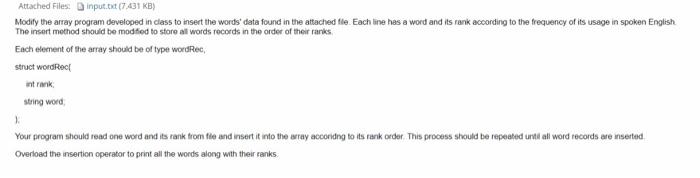 Solved Attached Files input.txt (7.31 KB) Modify the array | Chegg.com