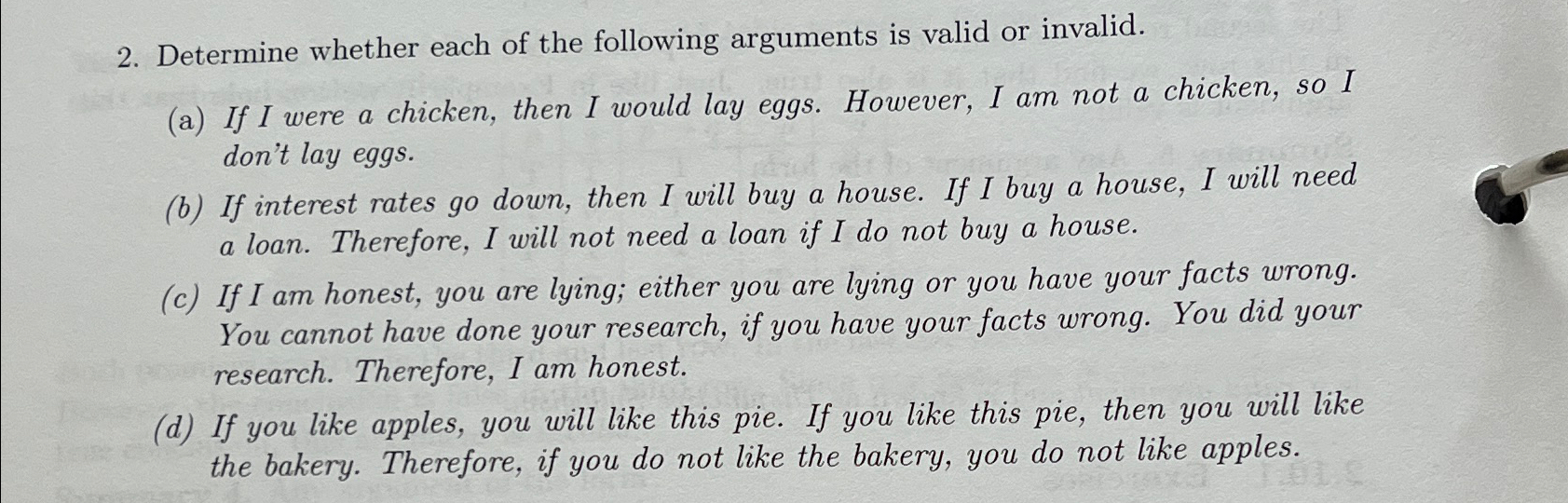Solved Determine whether each of the following arguments is | Chegg.com