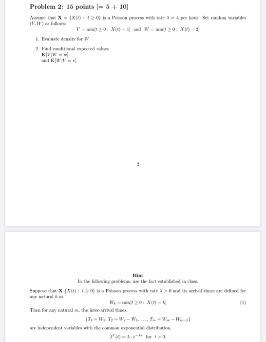 Solved Problem 2: 15 points (= 5 + 10) Assume that X = | Chegg.com