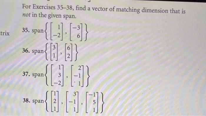 Solved For Exercises 35-38, Find A Vector Of Matching | Chegg.com