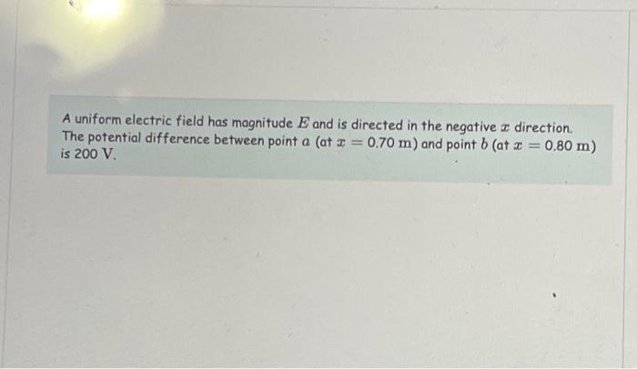 Solved A uniform electric field has magnitude E and is | Chegg.com