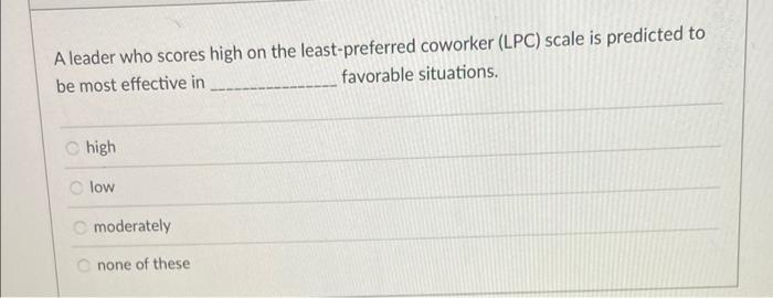 least preferred coworker theory