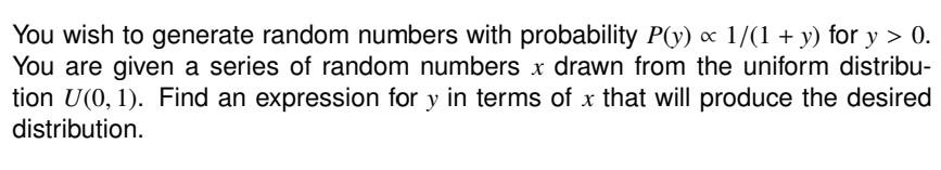 Solved You wish to generate random numbers with probability | Chegg.com