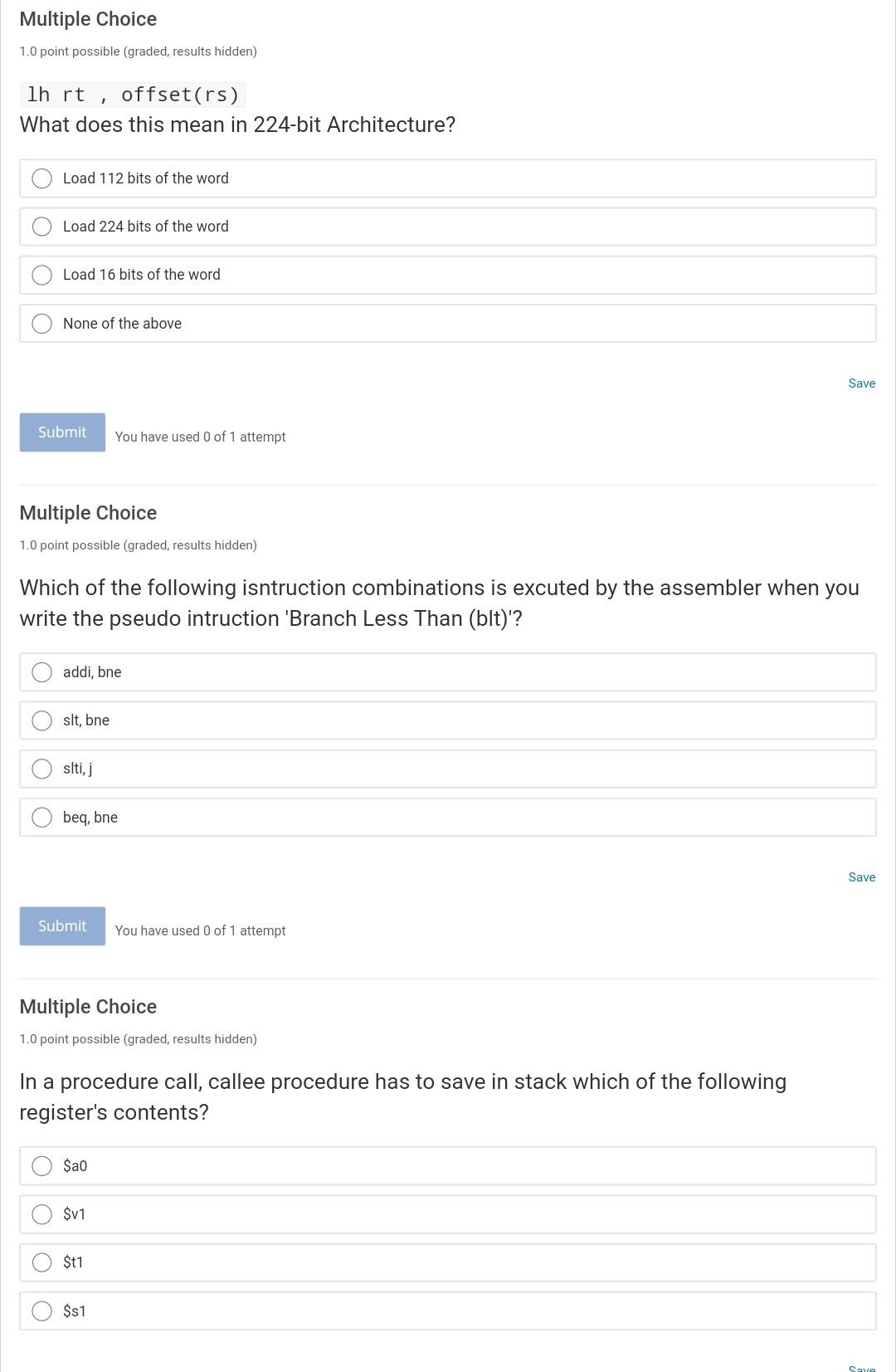 Solved Multiple Choice 1.0 Point Possible (graded, Results | Chegg.com