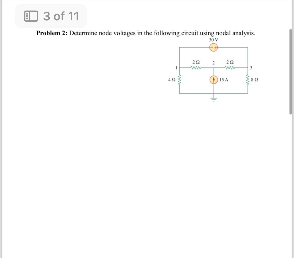 Solved Problem 2: Determine node voltages in the following | Chegg.com