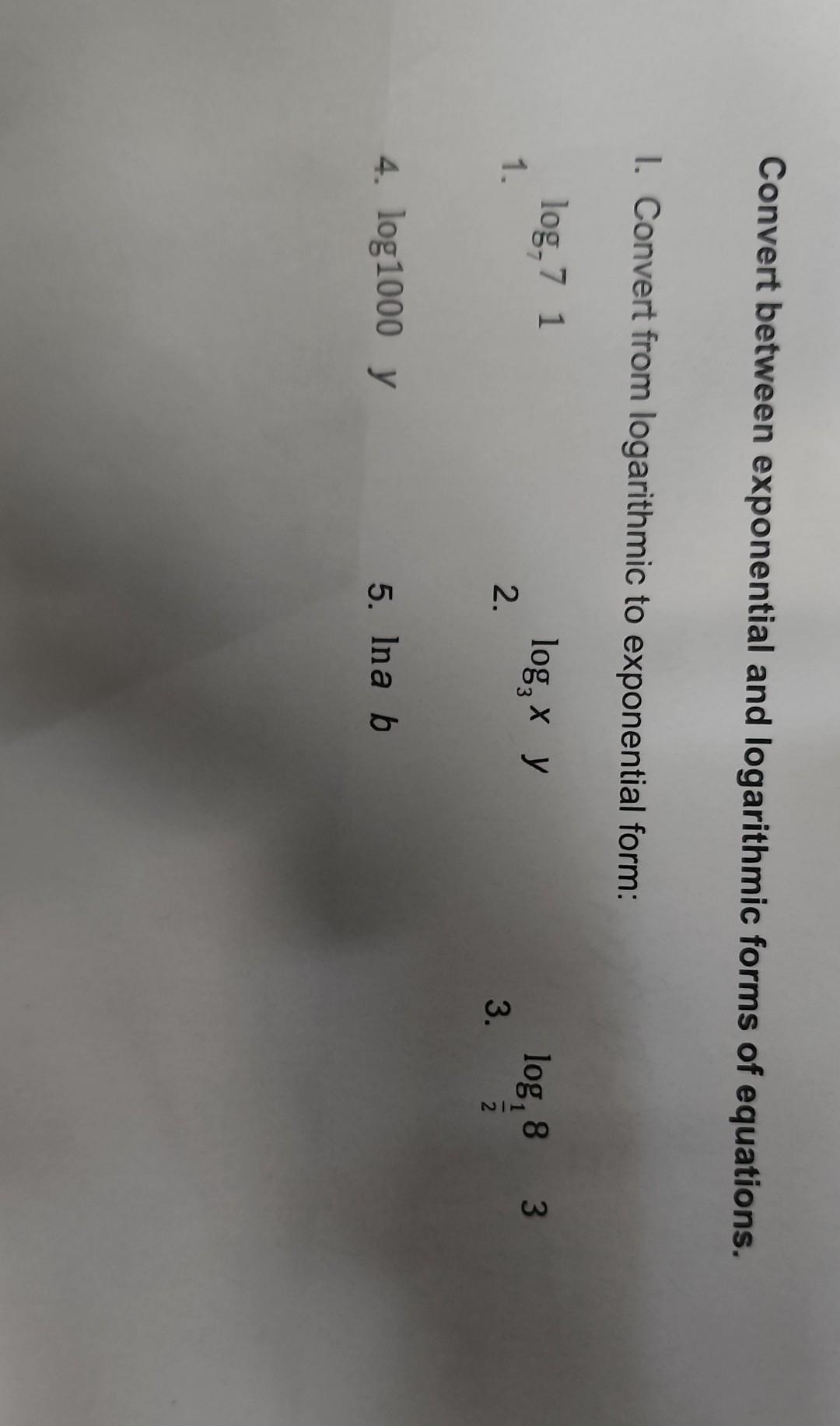 logarithmic equations to exponential form calculator