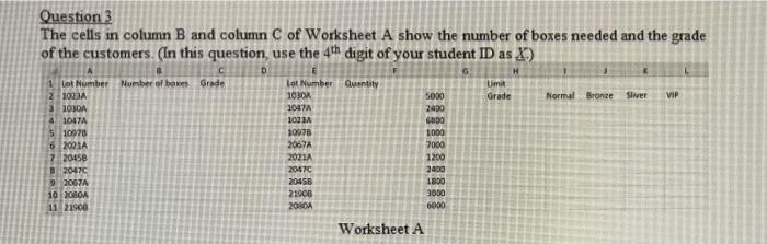 Solved Question 3 The Cells In Column B And Column C Of | Chegg.com