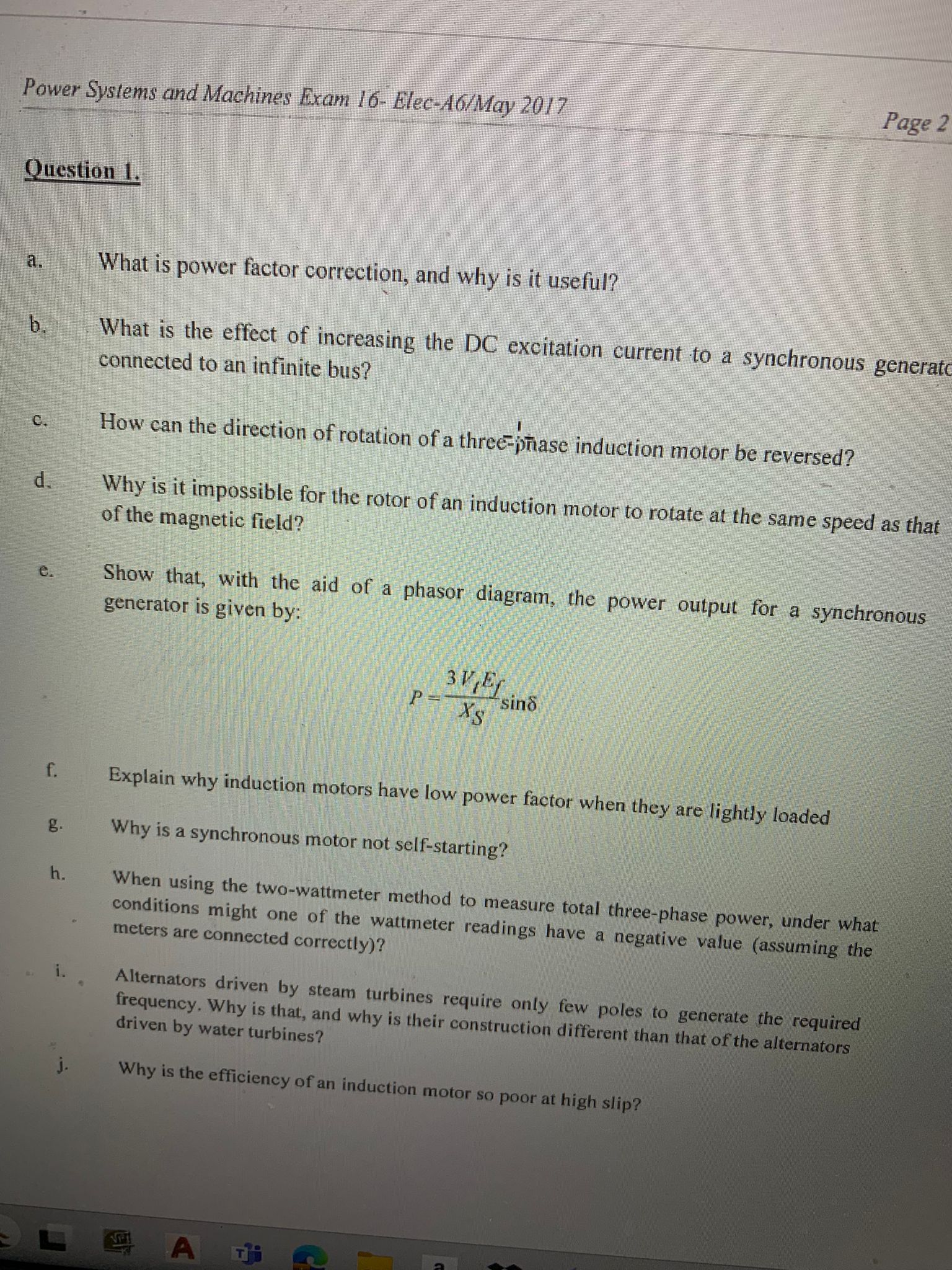 Solved Question 1.a. ﻿What is power factor correction, and | Chegg.com