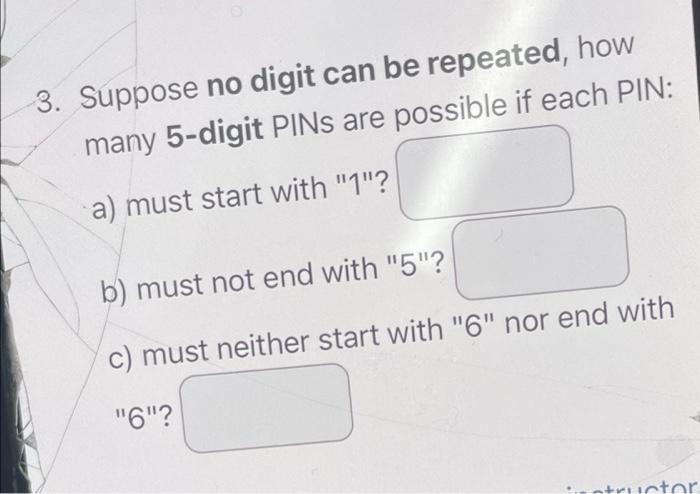 Solved A four or five-digit PIN is to be selected from the | Chegg.com
