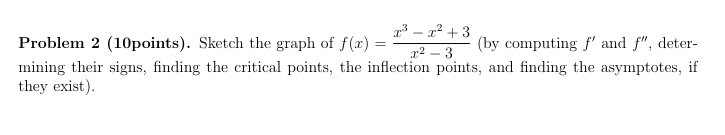 Solved Problem 2 (10points). ﻿Sketch the graph of | Chegg.com