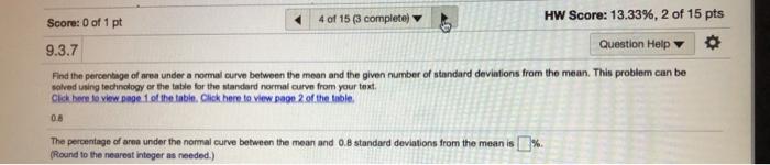 Solved Score: 0 of 1 pt 4 4 of 15 (3 complete) HW Score: | Chegg.com