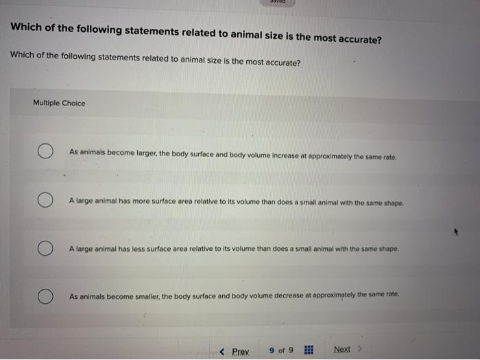 Solved Which of the following statements related to animal 