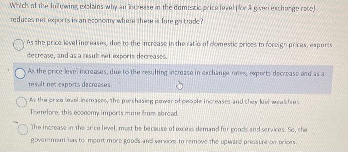 Solved Which of the following explains why an increase in | Chegg.com