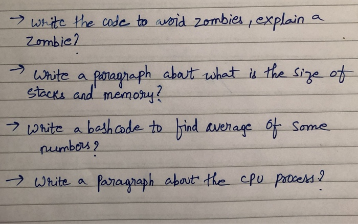 Zombie Writing Code Solved → write the code to avoid Zombies, explain a Zombie? | Chegg.com