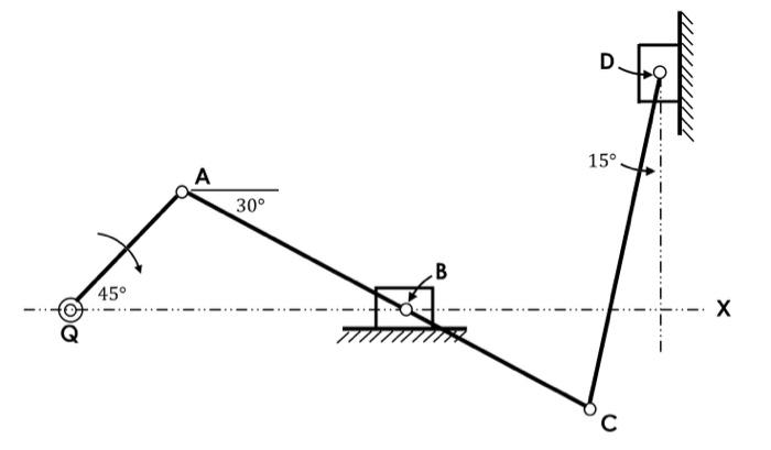 Solved QA = 20 cm, AC = 50 cm, CD = 40 cm, and the angular | Chegg.com