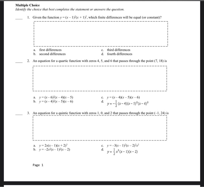 Solved Multiple Choice Identify the choice that best | Chegg.com