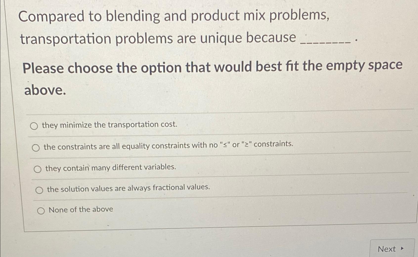 Solved Compared To Blending And Product Mix Problems, | Chegg.com