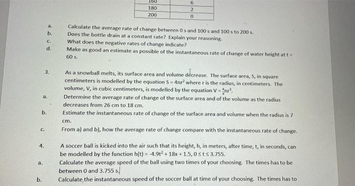 Solved C. 4. B. 0. B. A. A. B. C. D. 3. 160 180 200 6 2 0 | Chegg.com