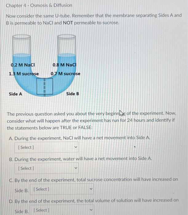 Solved Chapter 4 - Osmosis \& Diffusion Now consider the | Chegg.com