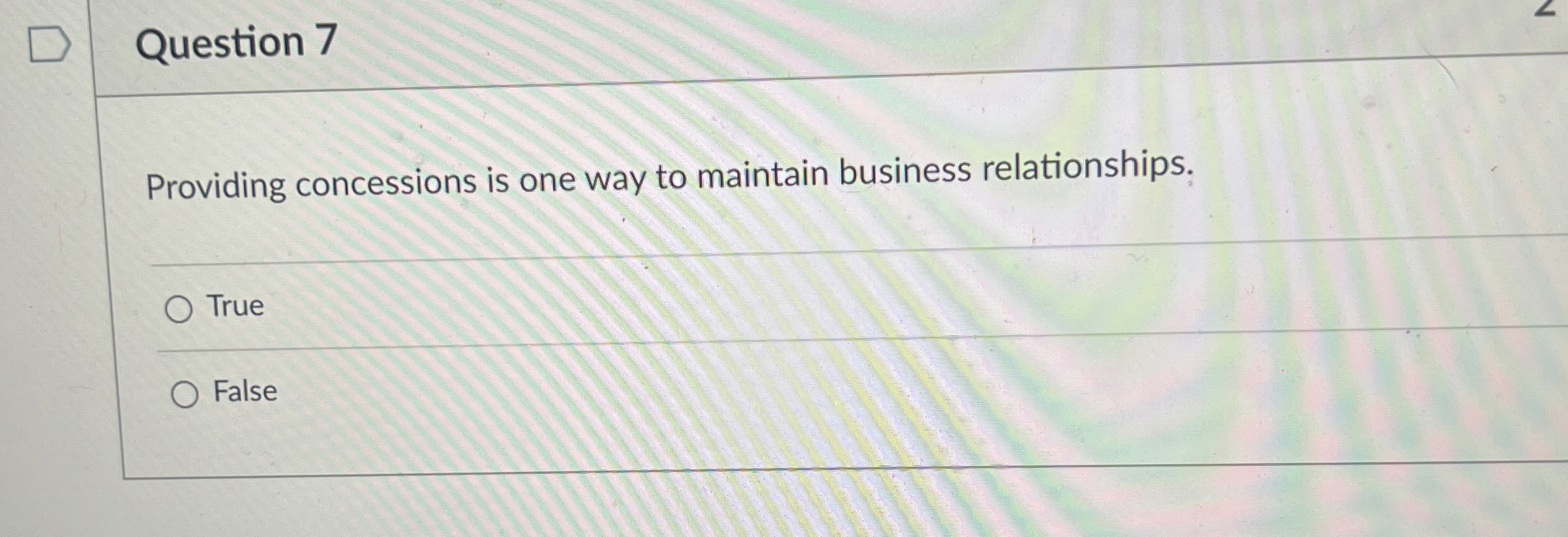 Solved Question 7Providing concessions is one way to | Chegg.com