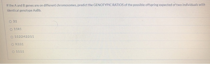 Solved If The A And B Genes Are On Different Chromosomes, | Chegg.com ...