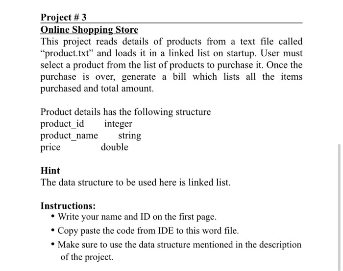 Solved I need data structure and algorithms final project | Chegg.com