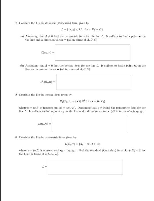 Solved 1. In each case, find the staudard Cartesian, | Chegg.com