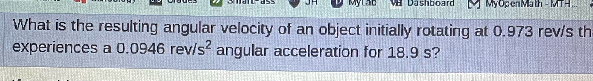 Solved What is the resulting angular velocity of an object | Chegg.com