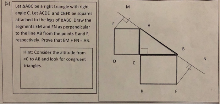 Solved M Let AABC be a right triangle with right angle C. | Chegg.com