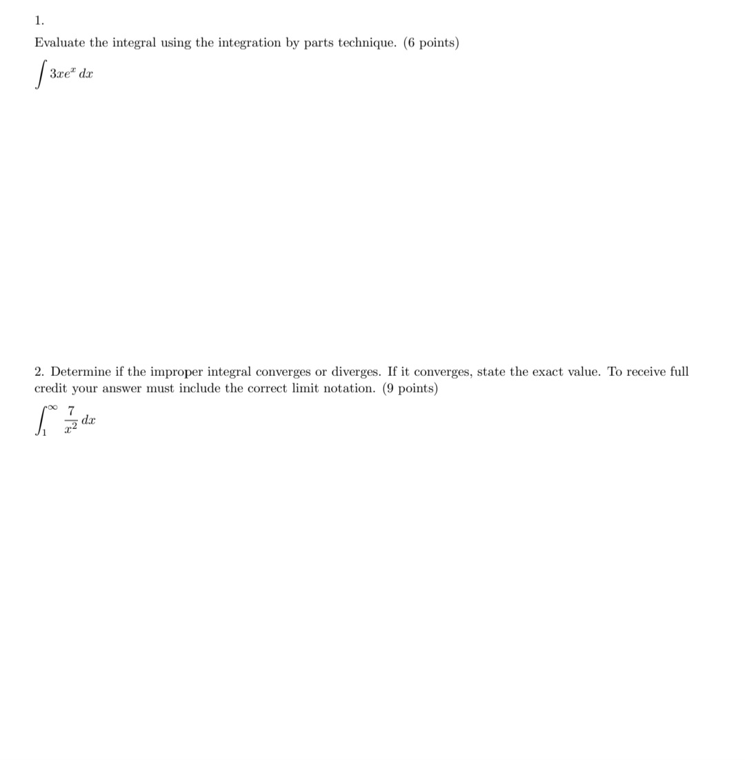 Solved Evaluate the integral using the integration by parts | Chegg.com