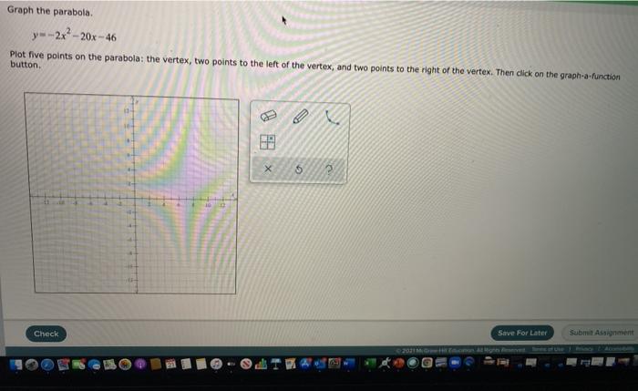 Solved Graph The Parabola Y 2x2 x 46 Plot Five Points Chegg Com