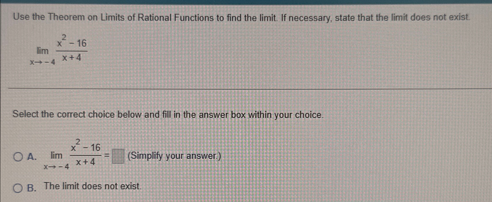 Solved Use the Theorem on Limits of Rational Functions to | Chegg.com