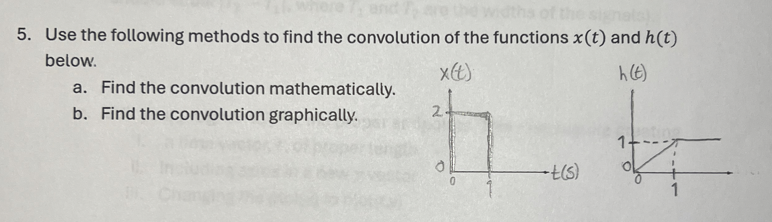 Solved Use the following methods to find the convolution of | Chegg.com