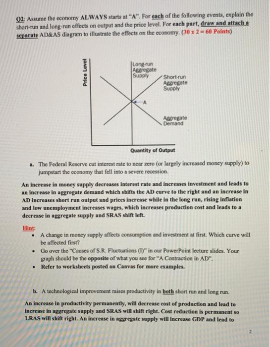 Solved Q1 Suppose The Economy Is In A Long Run Equilibrium Chegg Com
