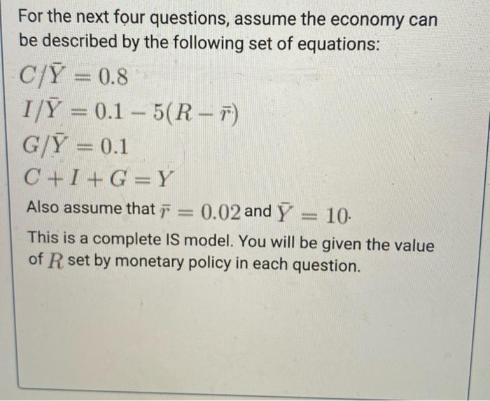 Solved If Monetary Policy Sets R Equal To 0 03 What Is T Chegg Com