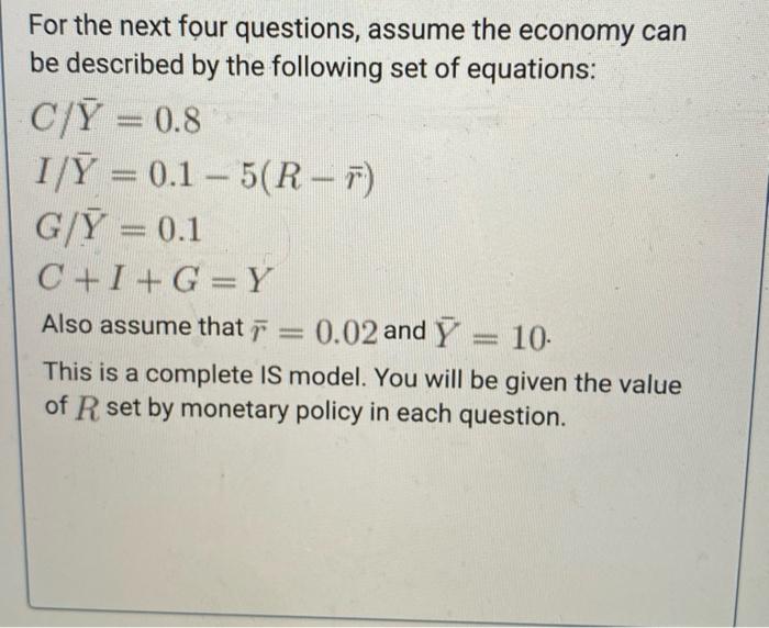 Solved If Monetary Policy Sets R Equal To 0 03 What Is T Chegg Com