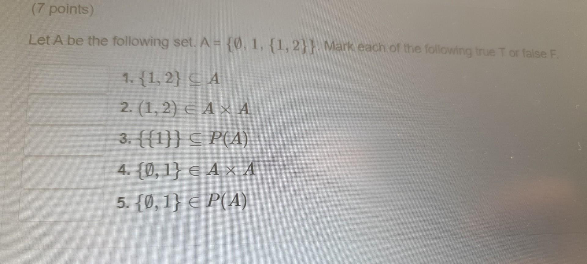 Solved (7 Points) Let A Be The Following Set. A = {0, 1, | Chegg.com