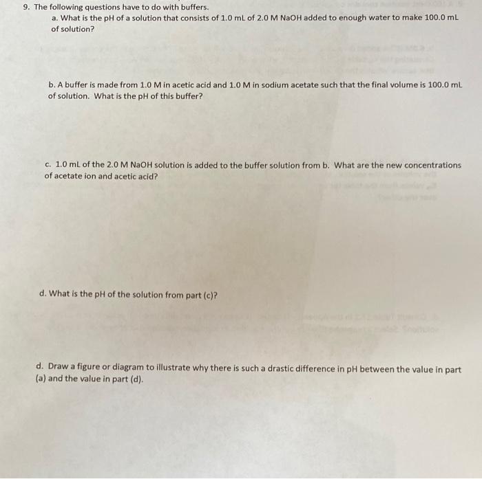 Solved 9. The following questions have to do with buffers.