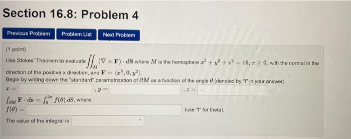 Solved Section 16.8: Problem 4 Previous Problem Problem List | Chegg.com