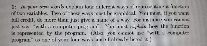 Solved 1: In your own words explain four different ways of | Chegg.com