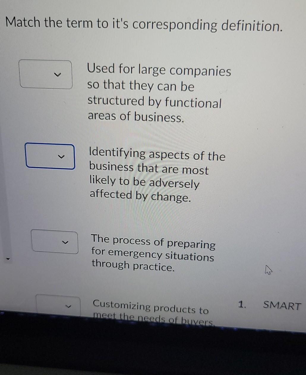 Solved Match the term to it's corresponding definition. Used | Chegg.com
