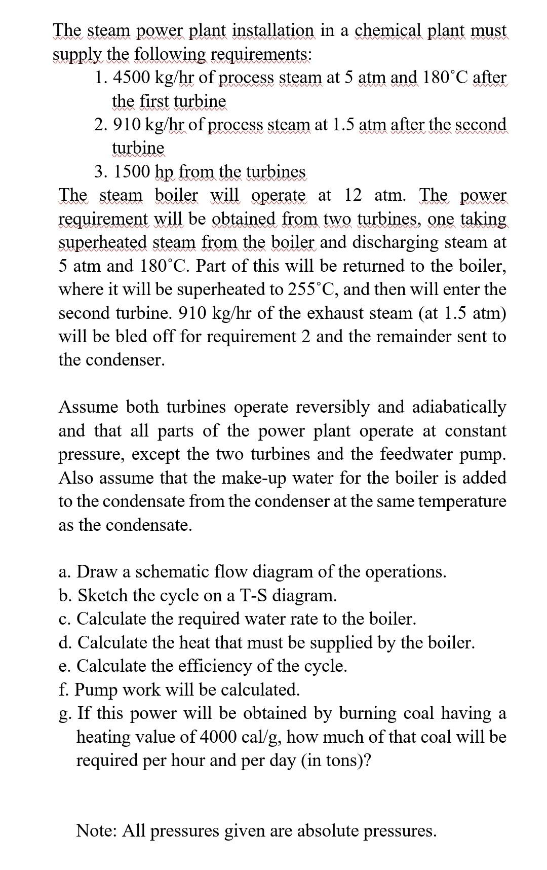 Solved w w w w wWw wWw The steam power plant installation in | Chegg.com