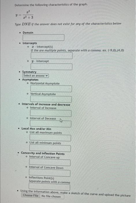 Solved Determine the following characteristics of the graph. | Chegg.com