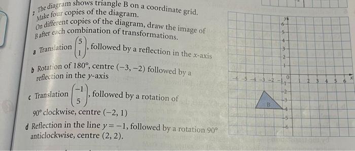 Solved The Diagram Shows Triangle B On A Coordinate Grid. | Chegg.com