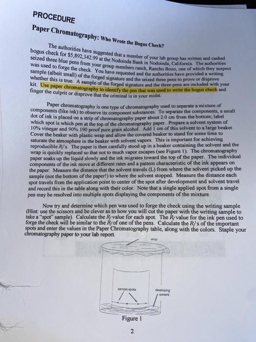 Solved Chromatography OBJECTIVES In this experiment, you