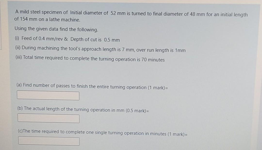 Solved A mild steel specimen of Initial diameter of 52 mm is | Chegg.com