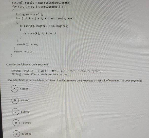 Solved Question 9 0 Consider The Following Method. Public | Chegg.com